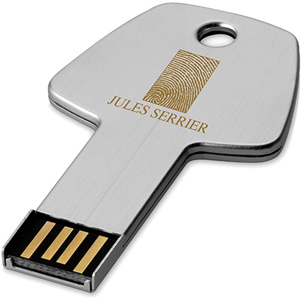Obrázky: Stříbrný hliníkový USB flash disk 2GB, tvar klíče, Obrázek 4