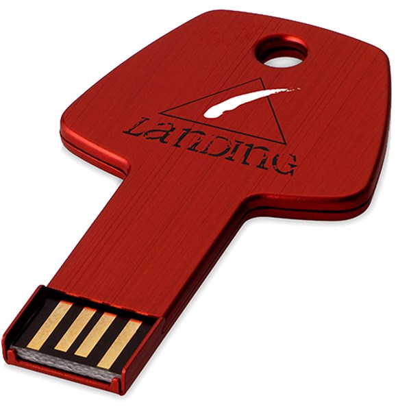 Obrázky: Červený hliníkový USB flash disk 32GB, tvar klíče, Obrázek 4