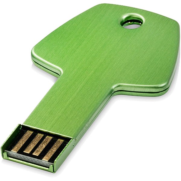 Obrázky: Zelený hliníkový USB flash disk 32GB, tvar klíče, Obrázek 1