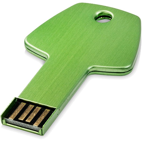 Obrázky: Zelený hliníkový USB flash disk 4GB, tvar klíče