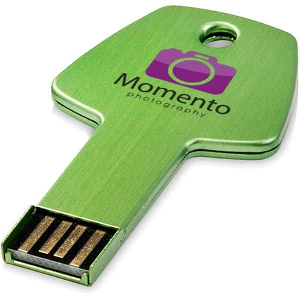 Obrázky: Zelený hliníkový USB flash disk 2GB, tvar klíče, Obrázek 4