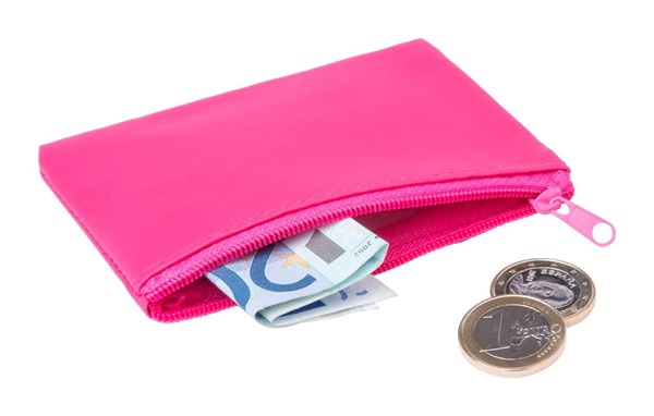Obrázky: Růžová peněženka z PU se zipem a kroužkem na klíče, Obrázek 3