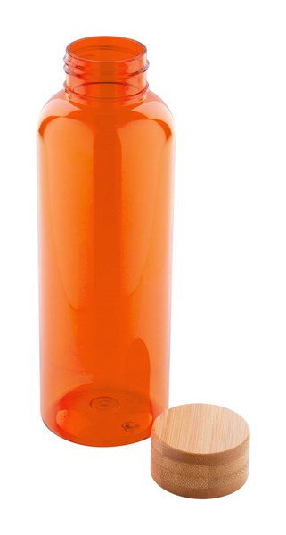 Obrázky: Oranžová láhev na vodu 500ml s bambus. víčkem, Obrázek 2