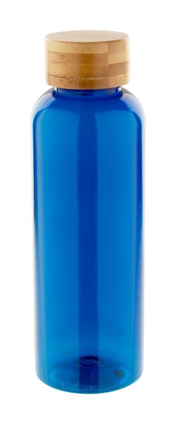 Obrázky: Modrá láhev na vodu 500ml s bambus. víčkem, Obrázek 1