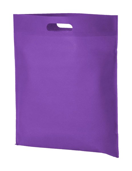 Obrázky: Větší taška s průhmatem z netkané textilie, fialová