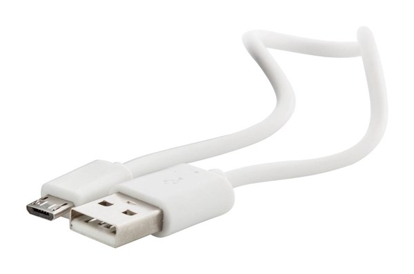 Obrázky: Bílá hliníková USB power banka 2200 mAh, Obrázek 2