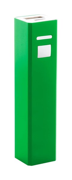Obrázky: Zelená hliníková USB power banka 2200 mAh