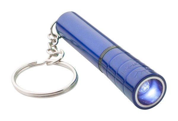 Obrázky: Modrá plastová mini LED svítilna jako přívěsek, Obrázek 2