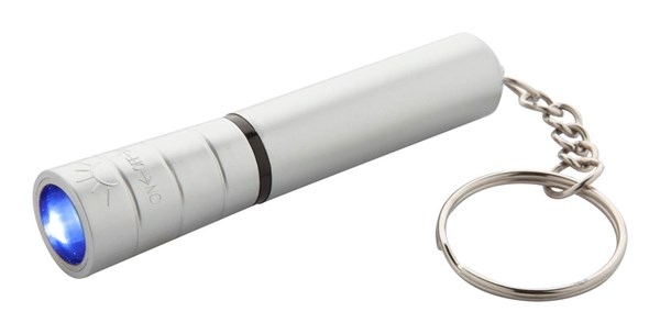 Obrázky: Stříbrná plastová mini LED svítilna jako přívěsek, Obrázek 2