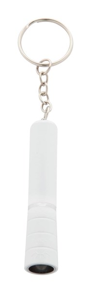 Obrázky: Bílá plastová mini LED svítilna, stříbrný kroužek, Obrázek 1