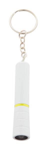 Obrázky: Bílá plastová mini LED svítilna, žlutý kroužek