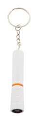 Obrázky: Bílá plastová mini LED svítilna, oranžový kroužek