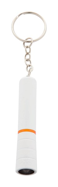 Obrázky: Bílá plastová mini LED svítilna, oranžový kroužek