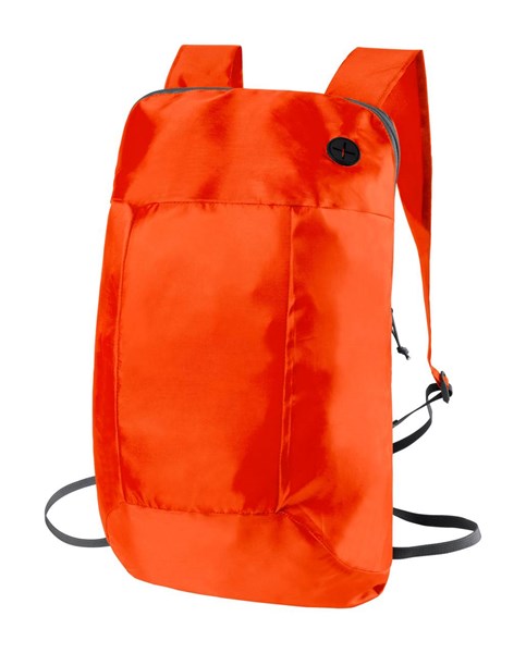Obrázky: Lehký skládací batoh s průvl.na sluchátka,oranžový, Obrázek 1