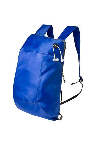 Obrázky: Lehký skládací batoh s průvlakem na sluchátka,modrý, Obrázek 3