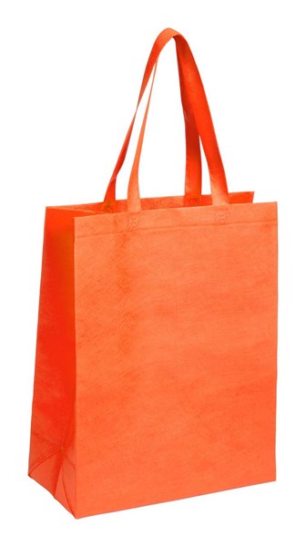 Obrázky: Oranžová nákupní taška z net. textilie, stř.dlouhé uši