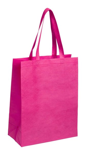 Obrázky: Růžová nákupní taška z net. textilie, stř.dlouhé uši