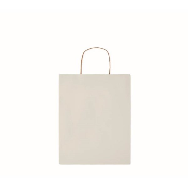 Obrázky: Papírová taška (recyklo) bílá 25x11x32cm, kroucená držadla, Obrázek 2