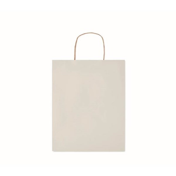 Obrázky: Papírová taška (recyklo) bílá 25x11x32cm, kroucená držadla, Obrázek 3