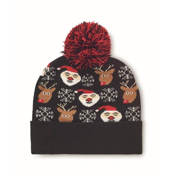 Obrázky: Vánoční pletená čepice černá, Obrázek 2