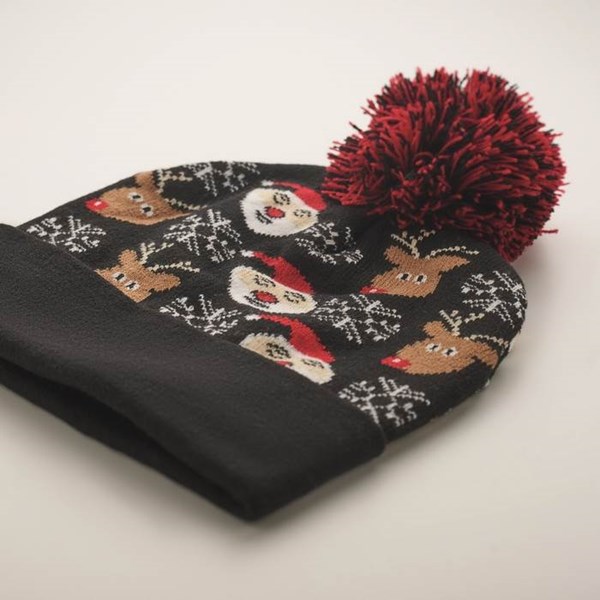 Obrázky: Vánoční pletená čepice černá, Obrázek 3