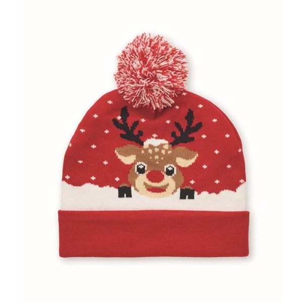 Obrázky: Vánoční pletená čepice červená, Obrázek 1