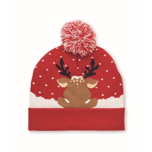Obrázky: Vánoční pletená čepice červená, Obrázek 2