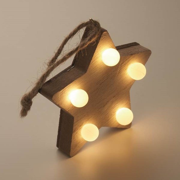 Obrázky: Vánoční ozdoba - dřevěná hvězda se světýlky, Obrázek 5