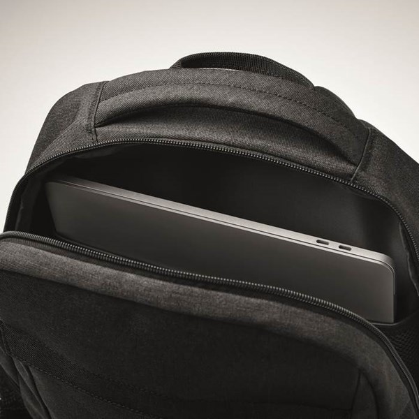Obrázky: Černý batoh na notebook z 600D RPET polyesteru, Obrázek 4