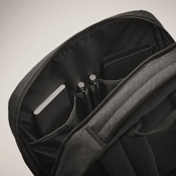 Obrázky: Černý batoh na notebook z 600D RPET polyesteru, Obrázek 5