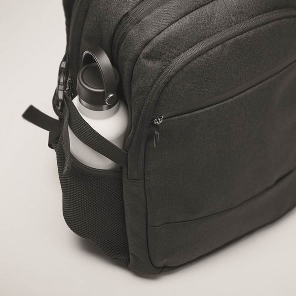 Obrázky: Černý polstrovaný batoh na notebook z 600D RPET PE, Obrázek 18