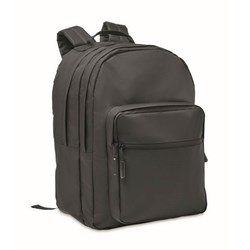 Obrázky: Černý prostorný batoh na notebook z 300D RPET PE