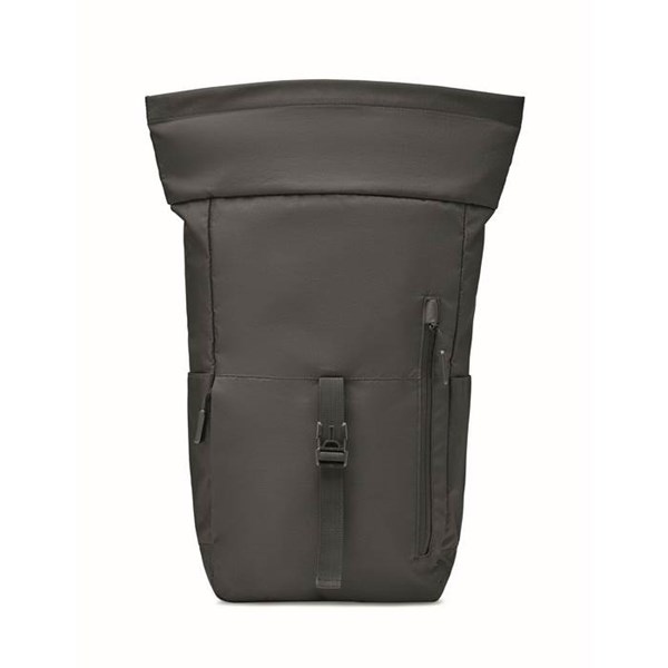 Obrázky: Černý rolovací batoh na notebook z 300D RPET PE, Obrázek 14