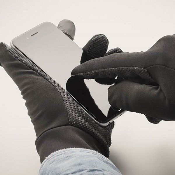 Obrázky: Hmatové sport. rukavice pro chytré telefony, černé, Obrázek 4