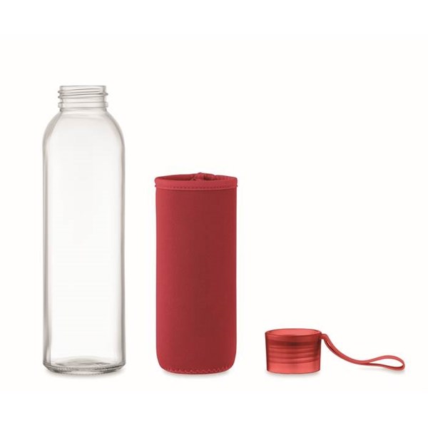Obrázky: Láhev ze skla s červeným neopren. obalem, 500 ml, Obrázek 7