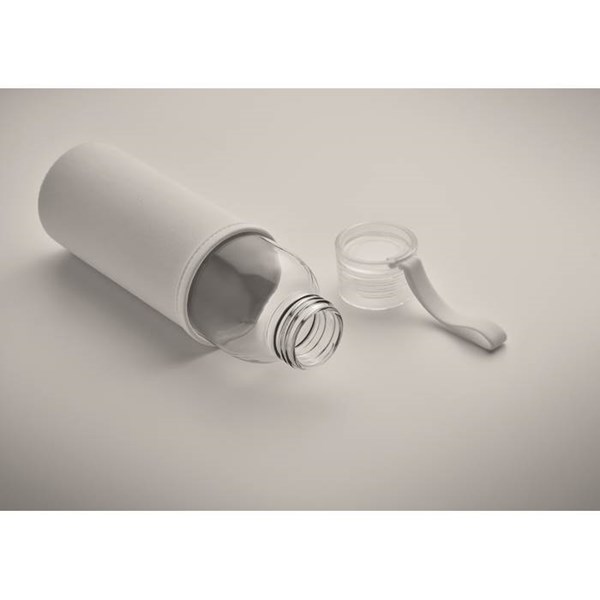 Obrázky: Láhev ze skla s béžovým neopren. obalem, 500 ml, Obrázek 3