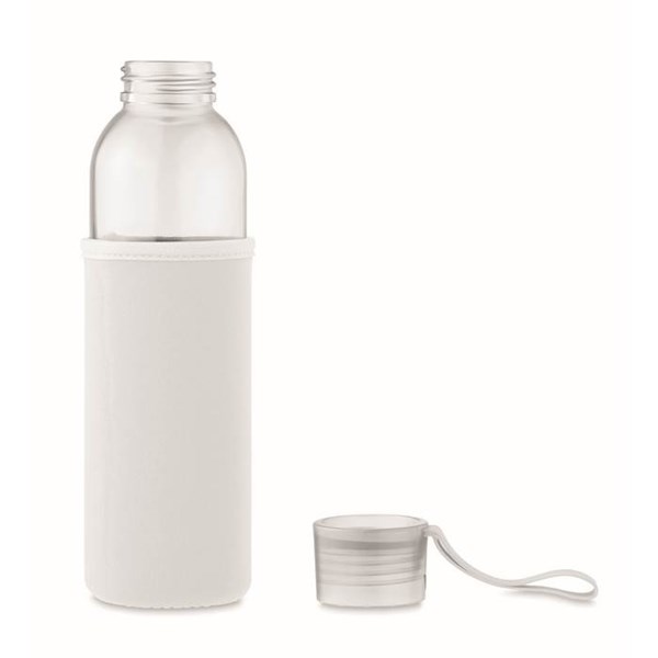 Obrázky: Láhev ze skla s béžovým neopren. obalem, 500 ml, Obrázek 6