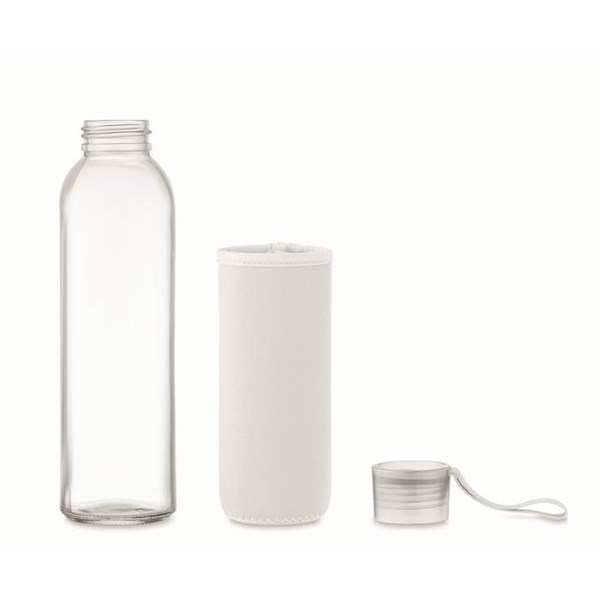 Obrázky: Láhev ze skla s béžovým neopren. obalem, 500 ml, Obrázek 7
