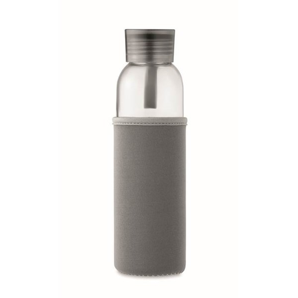 Obrázky: Láhev ze skla s tmav. šedým neopren. obalem, 500 ml, Obrázek 5