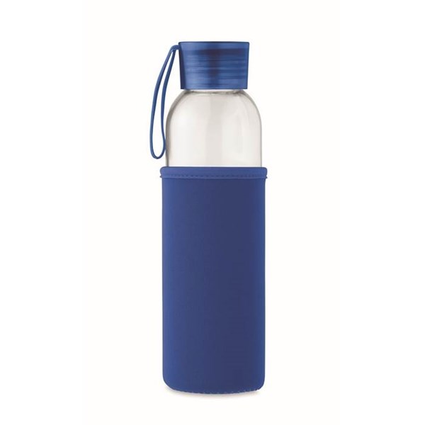 Obrázky: Láhev ze skla s král.modrým neopren. obalem, 500 ml, Obrázek 4