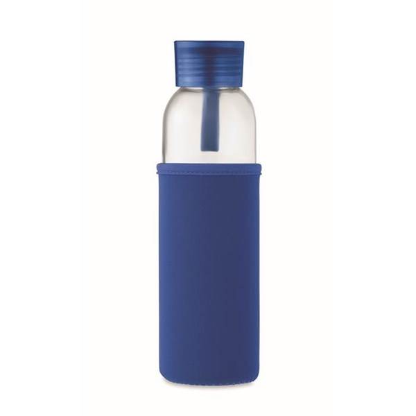 Obrázky: Láhev ze skla s král.modrým neopren. obalem, 500 ml, Obrázek 5