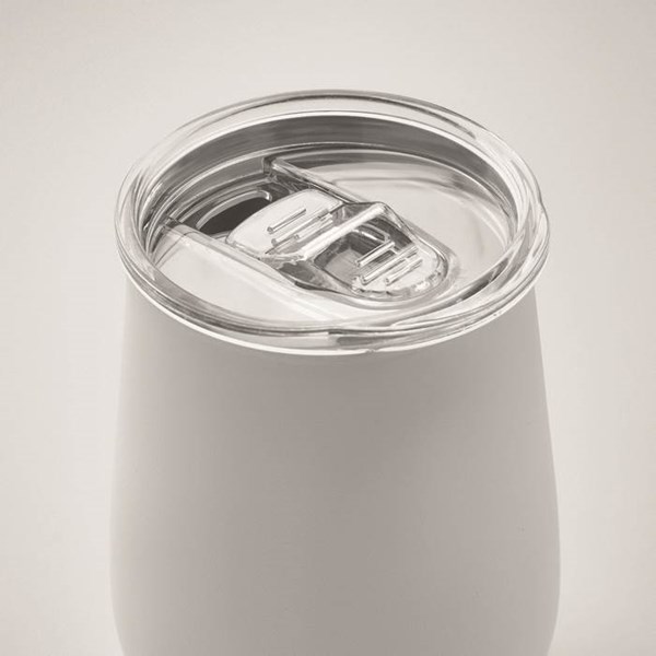 Obrázky: Bílý hrnek z recykl. nerezu 500ml, posuv. víčko, Obrázek 3