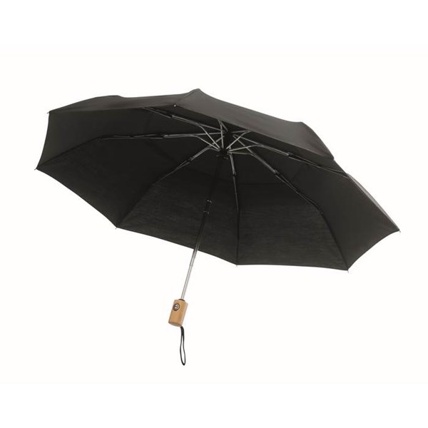Obrázky: Černý skládací automatický větru odolný deštník, Obrázek 2