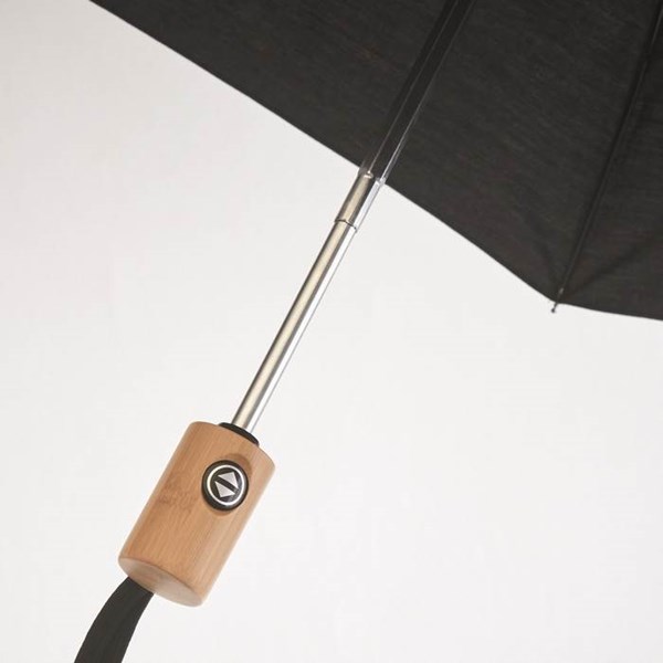 Obrázky: Černý skládací automatický větru odolný deštník, Obrázek 4
