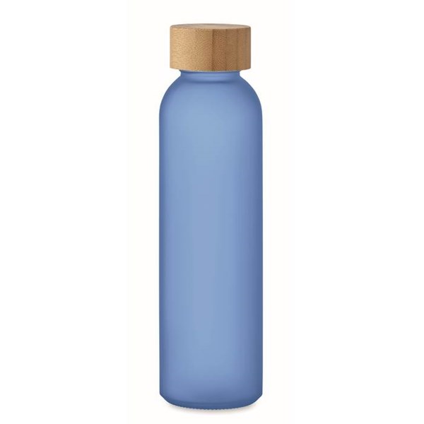 Obrázky: Transparentní modrá matná skleněná láhev 500 ml., Obrázek 1