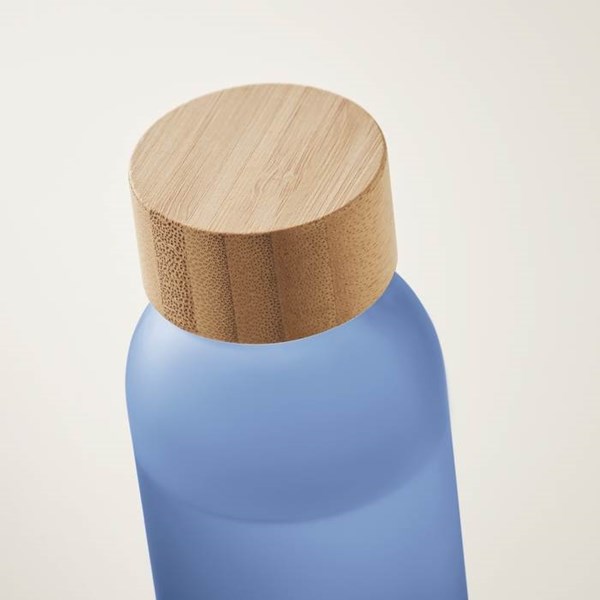 Obrázky: Transparentní modrá matná skleněná láhev 500 ml., Obrázek 4