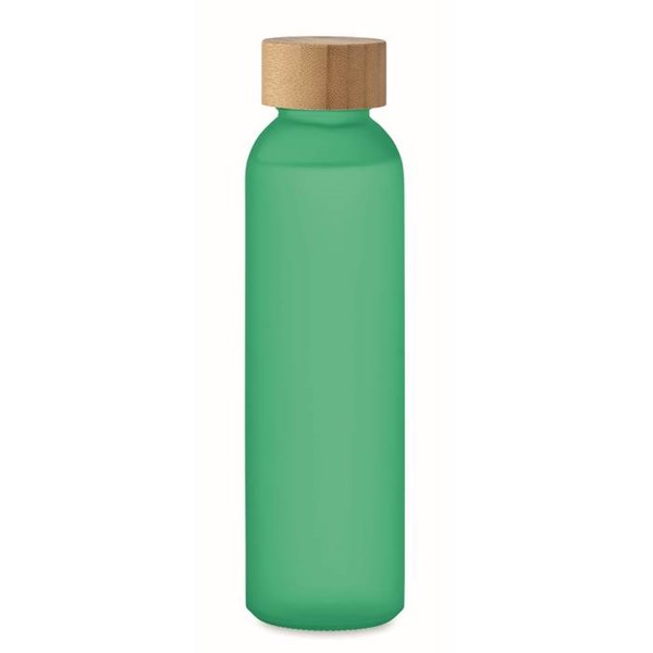 Obrázky: Transparentní zelená matná skleněná láhev 500 ml., Obrázek 2