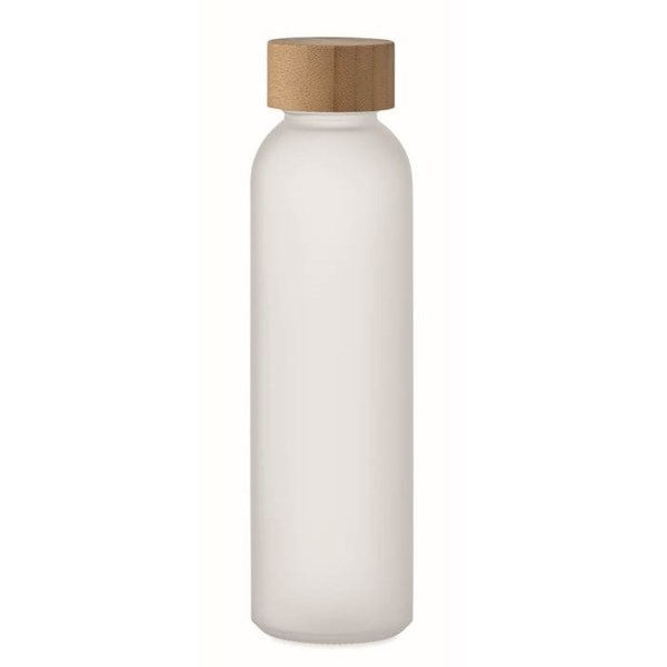 Obrázky: Transparentní bílá matná skleněná láhev 500 ml.