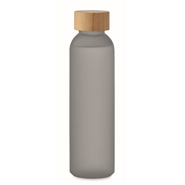Obrázky: Transparentní šedá matná skleněná láhev 500 ml., Obrázek 2