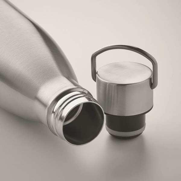 Obrázky: Stříbrná dvoustěnná nerez.láhev 500 ml,tvar kuželka, Obrázek 4